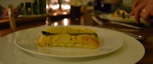 Entree of Asparagus Tart with Smoked Paprika Aioli